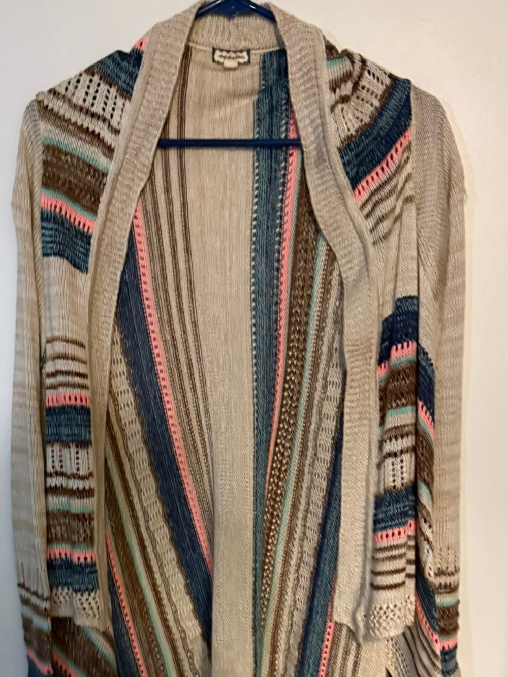 Tan/multi color sweater cardigan